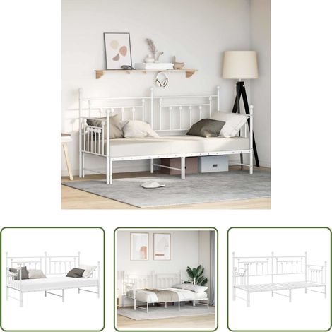 vidaXL Estructura de cama de día 75 x 190 cm Acero (1/5)
