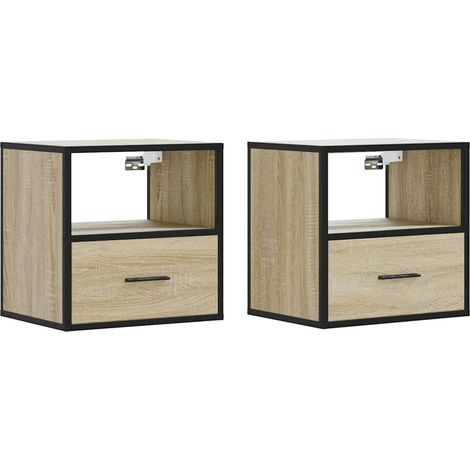 Maison Exclusive - Wand-Nachttische 2 Stk. Sonoma-Eiche 40x31x39,