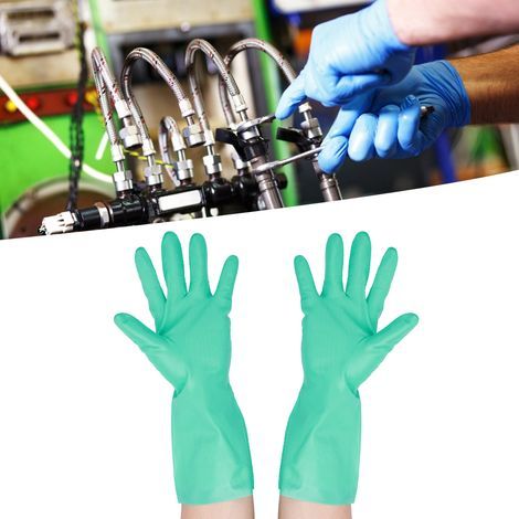 5 Paires de Gants de Protection en Nitrile Réutilisables - Résistance aux Produits Chimiques pour Nettoyage, Industrie et Usage Médical (Taille Standard) (1/5)
