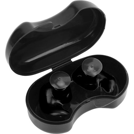 Wasserdichte und staubdichte Silikon-Ohrstöpsel zum Schwimmen, für Kinder und Erwachsene (Schwarz) (1/5)