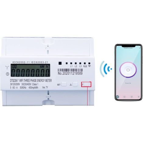 Moniteur d'énergie domestique intelligent 3P 4 fils TUYA WIFI compteur d'énergie intelligent 3120V 3 3230V 50/60Hz minuterie moniteur de consommation d'énergie KWh mètre wattmètre Moniteur d'électr (1/5)