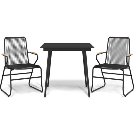 Maison Exclusive - Set da Pranzo da Giardino 3 pz Nero in Rattan PVC