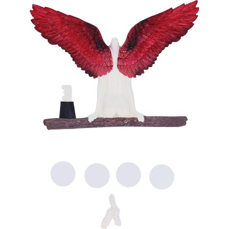 Statues d'Ange en Résine Tridimensionnelle Rouge - Décoration d'Intérieur pour Fond d'Ambiance - 20 cm (1/5)