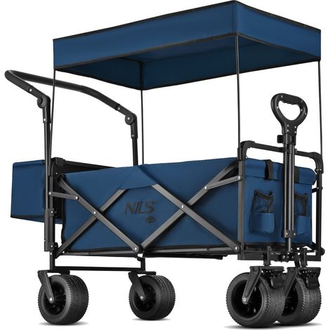 Carro plegable, azul, capacidad de 120 litros