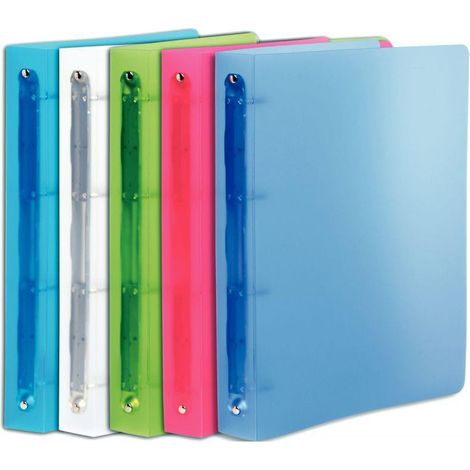 Classeur anneaux plastifié Exacompta Chromaline A4+ - Dos 4 cm - Coloris assortis - Lot de 10 (1/5)