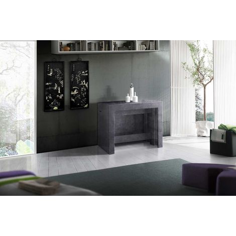Table console extensible contemporaine gris ardoise Montoya (1/3)