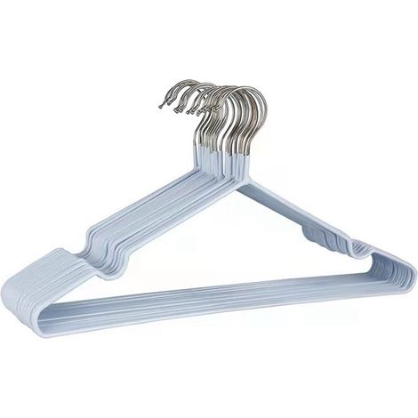 10 Pièces Porte-Vêtements 40 cm en Acier Inoxydable, Support Séchage Linge Bleu pour Dortoir (1/2)