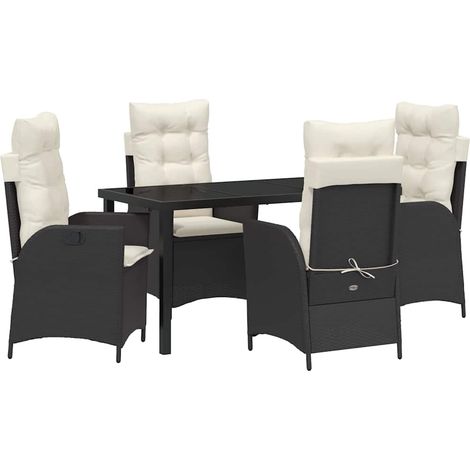 Maison Exclusive - Set da Pranzo per Giardino 5 pz Nero polyrattan (1/5)