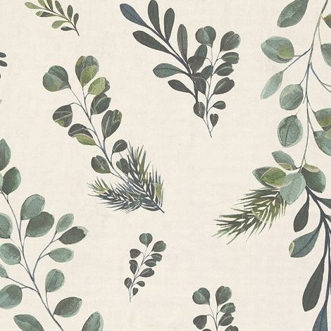 Papier peint intissé Palmiers & Feuilles Beige, Crème, Vert, Blanc - 10,05 x 0,53 m (1/5)