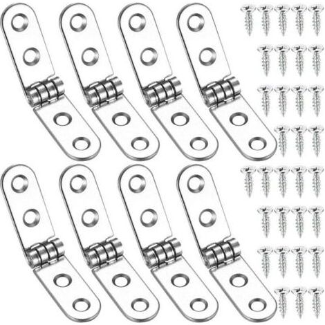 8 Pcs Charnières Pliantes à 180 Degrés, Charnières Rabattables, Charnière de Porte Autonome pour Machine à Coudre, Table Pliante, Meubles de Cuisines, Armoires, Portes (1/4)