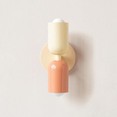 E26 Nordic Double Head Bedside Bedside Wall Lampe Moderne Simple Couleur Salon Fond Mur d'entrée de l'allée Lampe murale (Couleur (1/5)