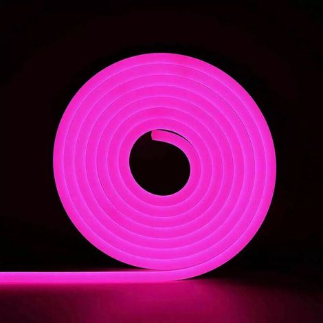Striscia LED Neon Flex 5m IP65, Flessibile, Impermeabile, 12V, 600 LEDs viola