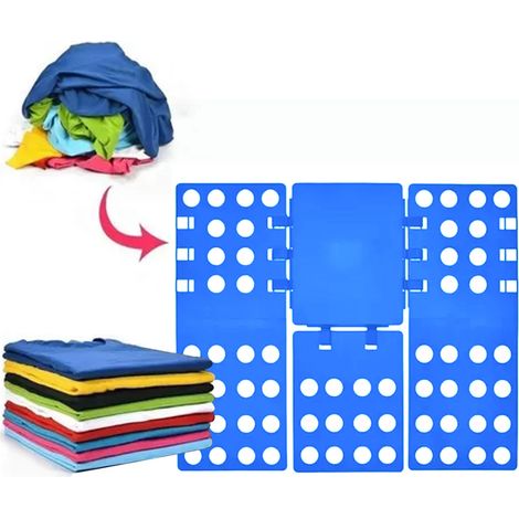 Planche à plier les t-shirts, structure stable et pratique, bleu royal, gain de temps et de main-d'œuvre. (1/5)