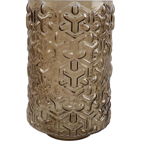 29cm Embossed Chestnut Glass Vase (1/4)