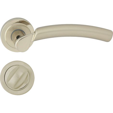 DOMINO Poignée de porte ZITA M7 M9 WC Poignée avec rosace WC Chromé/Nickel (1/5)