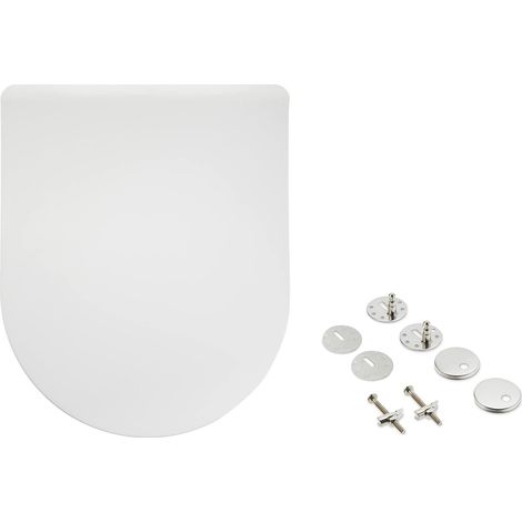 Abattant WC en urée en forme de D Finition mate, Blanc, 43 x 36.5 cm (1/5)
