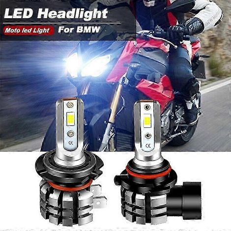 Kit de conversion d'ampoules de phare LED CANbus (H7 + HB3) pour moto – 2 pièces, 6000K – Pour BMW S1000R (2014-2019) (1/4)