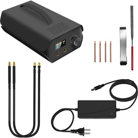 Machine à souder par points de batterie avec écran LCD, 120 vitesses, condensateur Farah réglable, dispositif de bricolage au lithium pour tôle d'acier inoxydable nickelée de 0,2 mm, nickelée de 0,3 m (1/5)