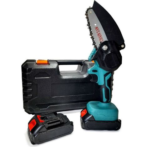Trade Shop - Mini Motosierra Electrica De Doble Bateria 6'' Maleta Lld -