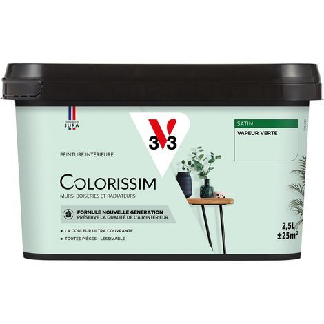 Peinture murale intérieure Colorissim® V33 Vapeur verte Satin 2,5L