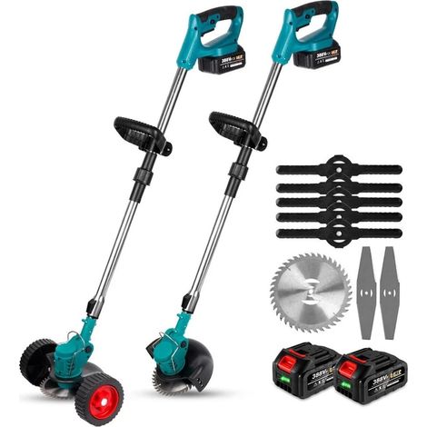Tondeuse à Gazon électrique portative Tondeuse Pliable Taille de Jardin réglable Outils électriques de Coupe avec 2 Batteries Lithium 8 Accessoires (1/5)