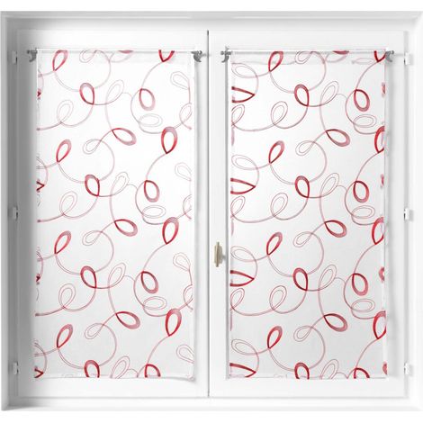 Paire de voilages 60 x 120 cm Hoop rouge