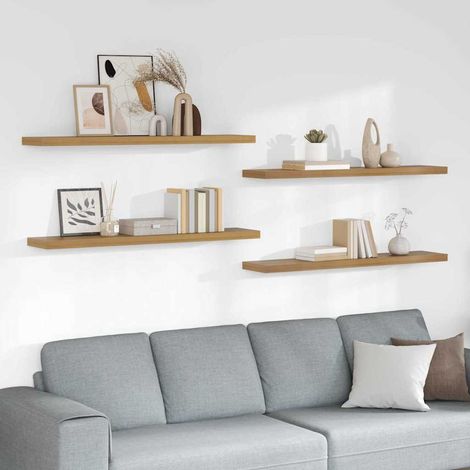 Wandregal 4 pcs Braun 120 x 23,5 x 4 cm Holzwerkstoff