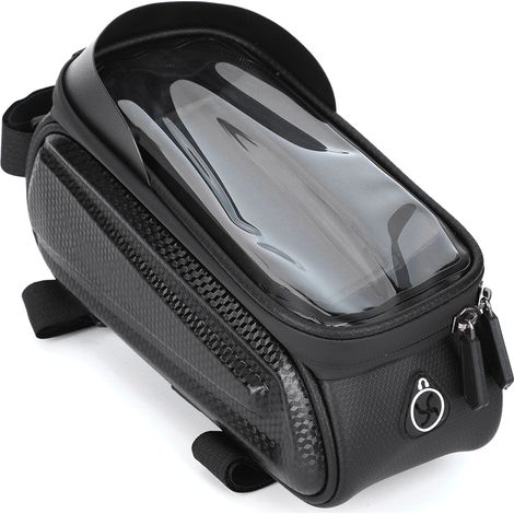 Étui vélo étanche PVC noir avec coque rigide pour téléphone, équipement cyclisme performance tactile (1/5)