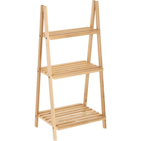Étagère Inclinée en Bois de Sapin Nature 3 Plateaux (1/4)