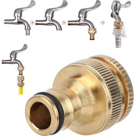 Raccord rapide en laiton 3/4 pour tuyau d'arrosage, adaptateur pour tuyau d'arrosage domestique et de jardin. (1/5)