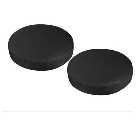 BUNTHAUS Lot de 2 housses de tabouret en cuir synthétique Housses de tabouret rondes Noir Protection de chaise Anti poussière (1/3)