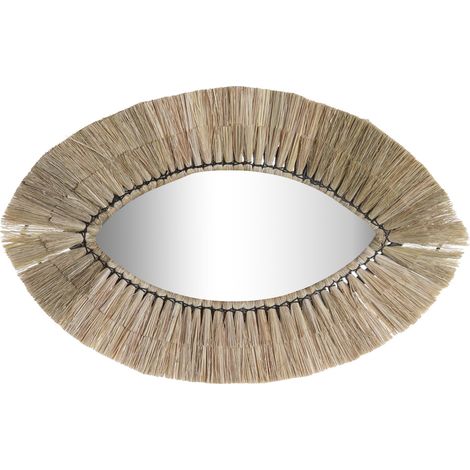 Jute Glass Mirror 54x3x34 Natural Jute Glass Multicolor Color Mary Mirrors Details Details (1/3)