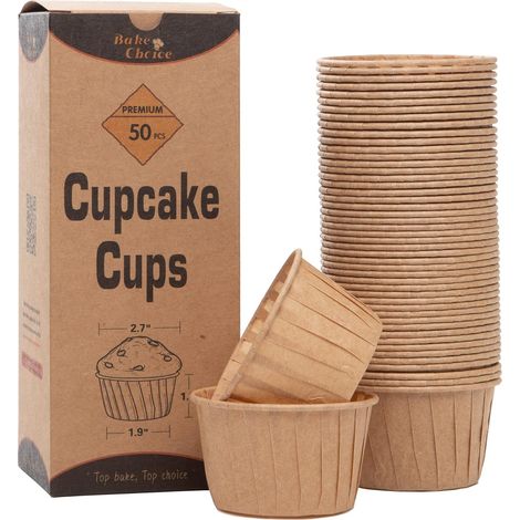 Caissettes Muffins Papier Lot de 50 Caissettes à Cupcakes Sulfurisé Durable,Jetables,Antiadhésives,Qualité Alimentaire,Diamètre 5 cm,Idéales pour muffins, desserts, fête d'anniversaire