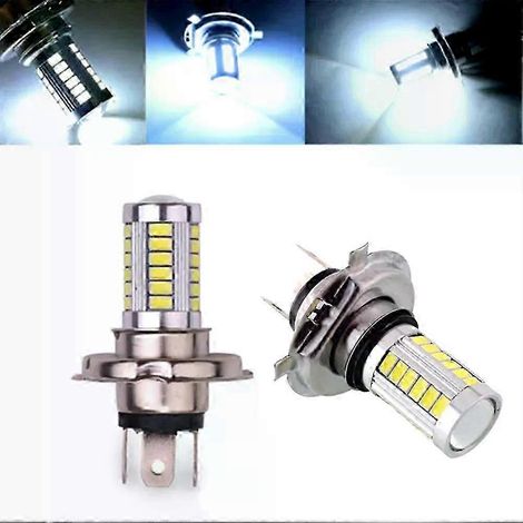 2 ampoules LED H4 H7 5630 33 SMD 12 V blanches pour voiture, feux de brouillard avant ultra-lumineux, ampoules haute puissance pour feux de route (H4) (1/5)