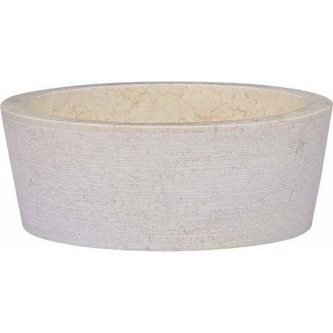 vidaXL Sink Cream Ø40x15 cm Marble