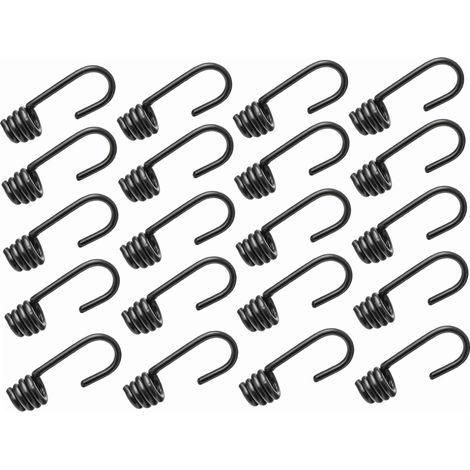 Lot de 20 crochets pour tendeurs – Métal plastifié noir – Fixation robuste pour chantiers humides et espaces confinés – Joubert