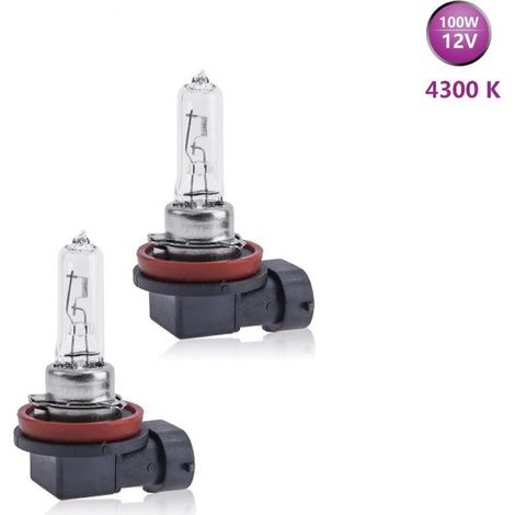 PAIRE D'AMPOULES DE PHARES AUTO XÉNON CONNEXION H11 BLANC NATUREL 4300K 100W 12V (1/2)