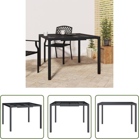Stahl Gartentisch -  Gartentisch Anthrazit 100x100x72 cm Stahl (1/5)