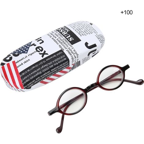 Lunettes de lecture rétro, anti-lumière bleue, anti-fatigue (monture rouge +100) (1/5)