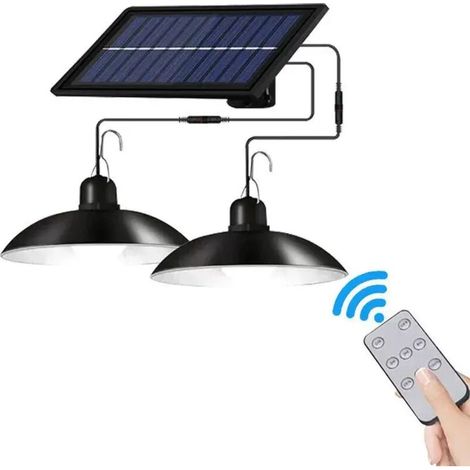 Lampes solaires, lustre solaire avec télécommande, étanche, lumière blanche (1/5)