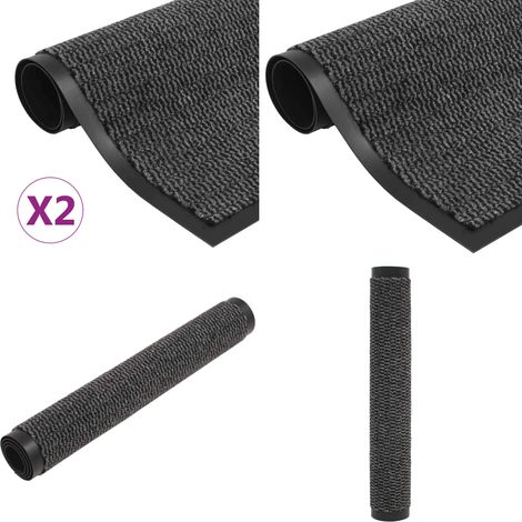 Schmutzfangmatten 2 Stk. Rechteckig Getuftet 80x120cm Anthrazit - Schuhschutz - Feuchtigkeitsbeständig (1/5)