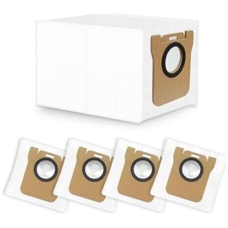 5 Sacs à poussière compatibles pour Xiaomi Robot Vacuum 5/5 Pro / H40 / X20+ / X20 Max / X20 Pro / X10 / X10 Plus, pour Dreame L10 L10s L20 L30 Ultra, 5 sacs pour aspirateur accessoires (1/4)