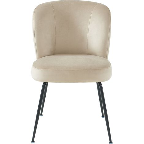 Lot de 6 chaises en velours et métal - Beige - POLPONA (1/4)