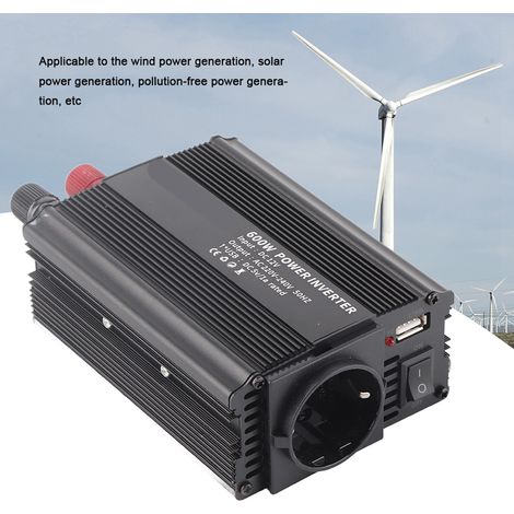 Convertisseur à onde sinusoïdale correctrice 12 V, convertisseur 220 V, convertisseur de puissance 600 W avec panneau solaire (1/5)