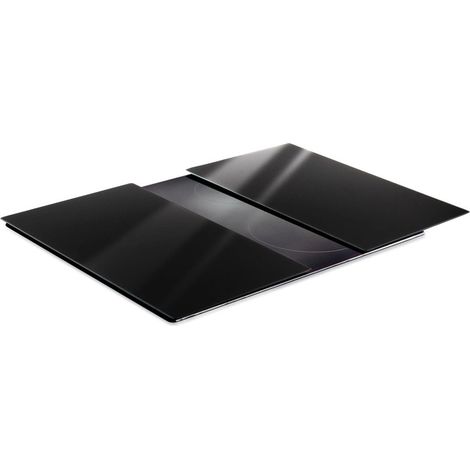 Glass cutting boards stove cover black 60x52 cm set of 2 235492410