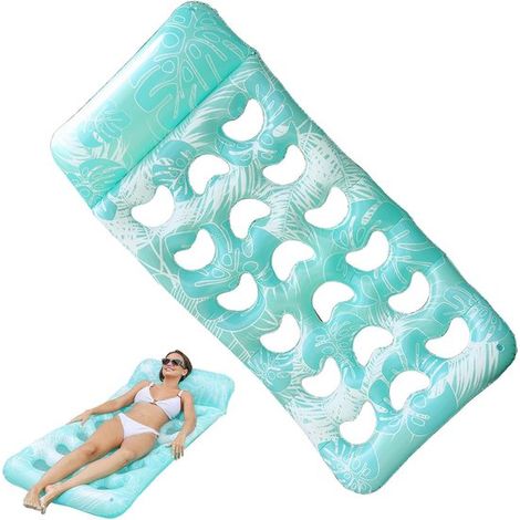 Silla hinchable para piscina, tumbona, 165x85 cm, verde (1/5)