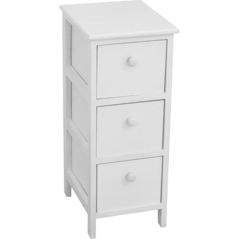Cassetiera con 3 Cassetti in Legno Paulownia Bianco Fadi (1/2)