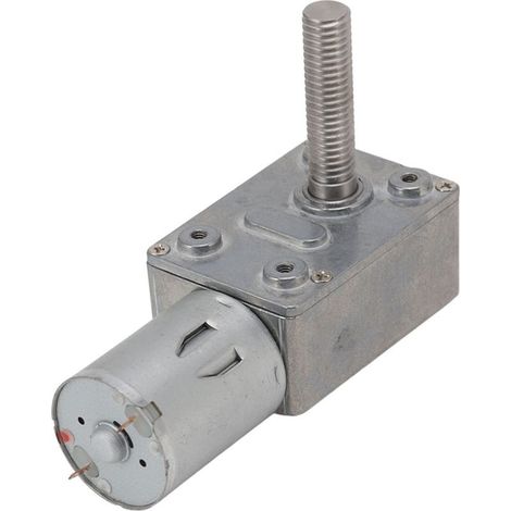 Micro moteur à engrenages cc, Turbine de réduction de vitesse de Torsion élevée, boîte de vitesses électrique à vis sans fin réversible autobloquante 12V M8x33mm, arbre 150 tr/min (1/5)