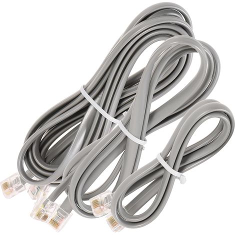 Cordon Téléphonique 3pcs en Cuivre et Pvc, Robuste et Difficile à Déformer, Rallonge pour Téléphone Fixe, pour Maison et Bureau (1/5)