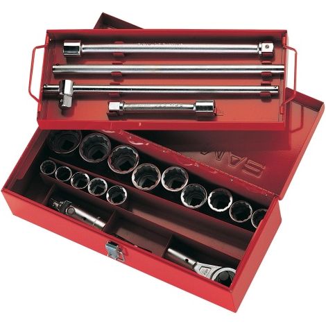 Jeu de douilles SAM 3/4" Carré 25 pièces ( Prix pour 1 )